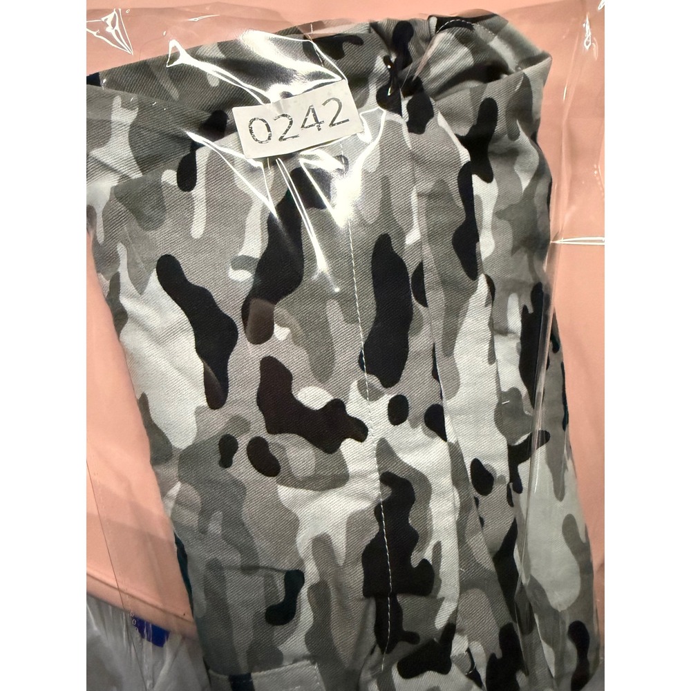 Mens Grey Camo Cargo Shorts with Belt Urban Camouflage Streetwear Size‎ 36
